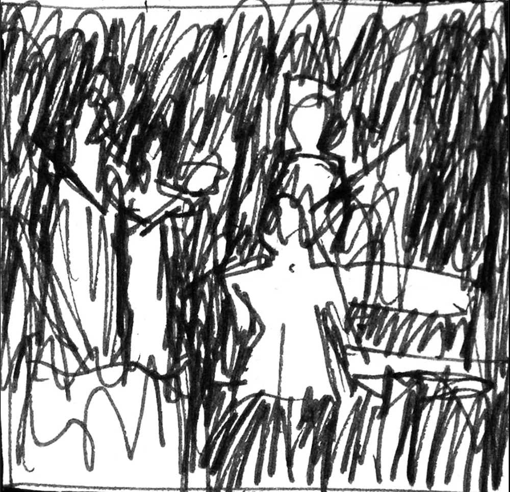 alma_cace_concert_II_ball_pen_paper_laminated_on_wood_4x4_cm