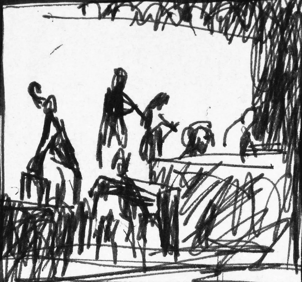 alma_cace_concert_ball_pen_paper_laminated_on_wood_4x4_cm