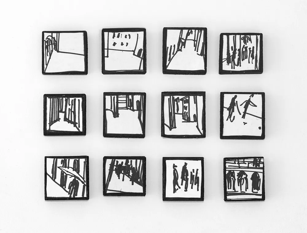 alma_cace_drawings_from_the drawer_felt_pen___paper_laminated_on_wood_12_pieces