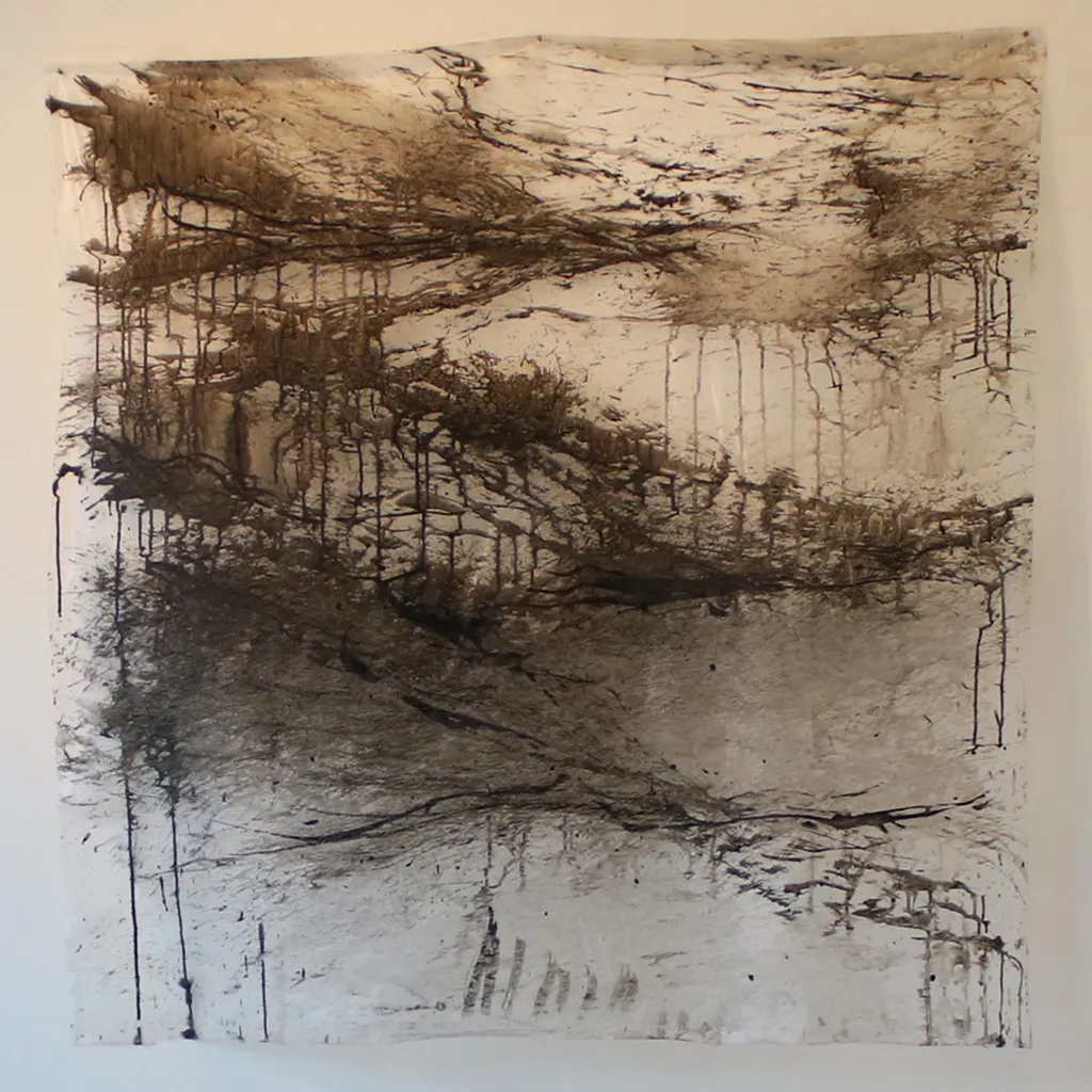 alma_cace_grotto_connecting_line_arrylic_ on_foil 100X100_cm
