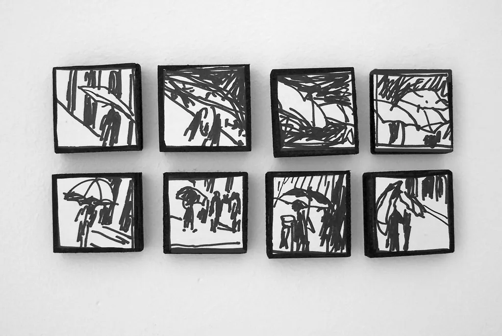 alma_cace_rain_felt_pen___paper_laminated_on_wood_4x4_cm