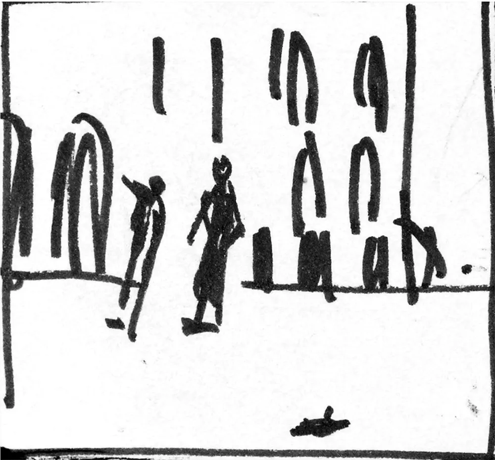 alma_cace_split_turists_felt_pen___paper_laminated_on_wood_4x4_cm